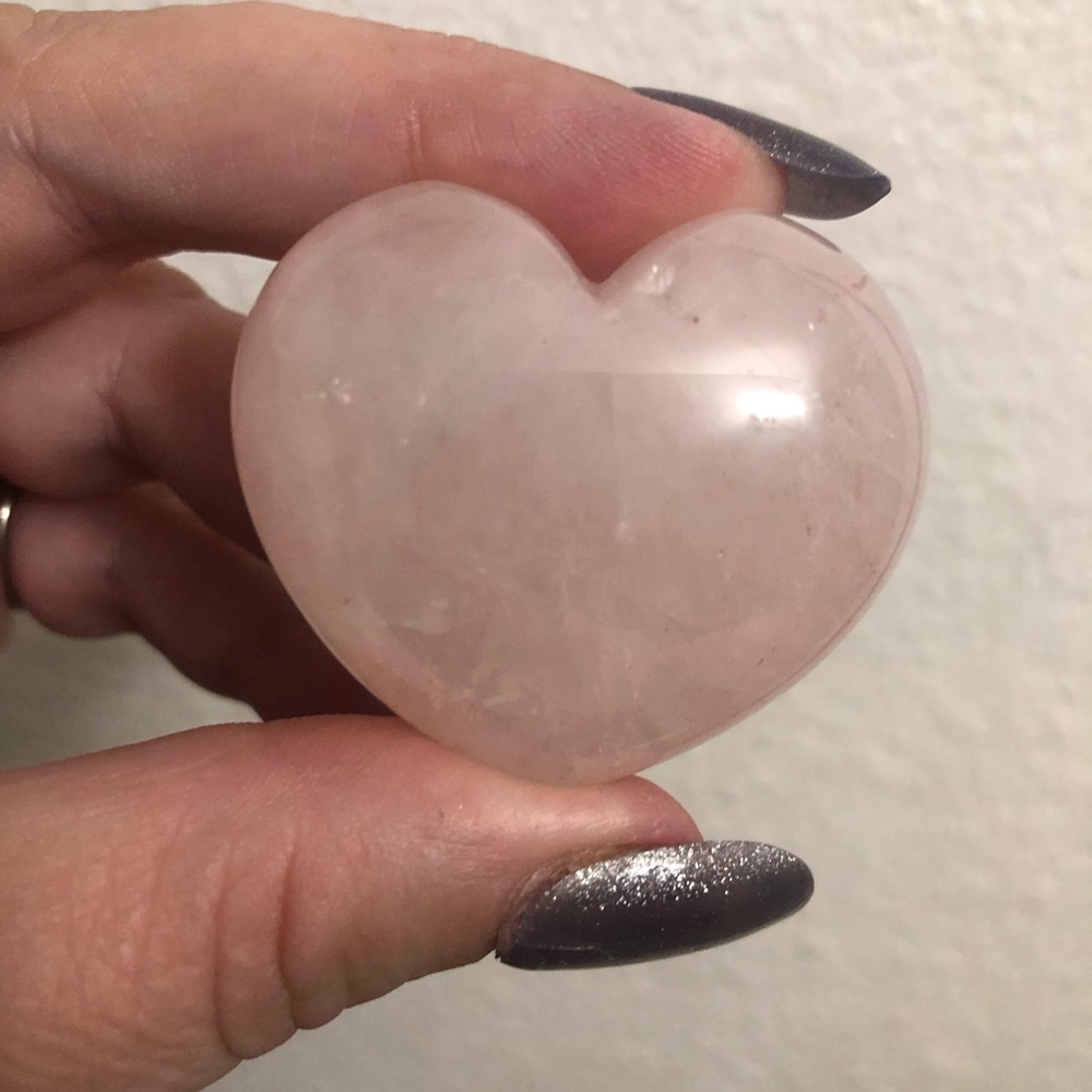 Heart Shaped Rose Quartz Palm Stone - Approx: 1.8”